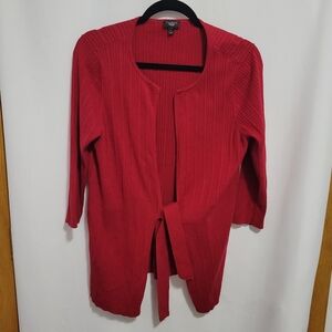 Talbots Red Long Sleeve Tie Front Cardigan, Size 1X